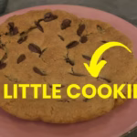 Giant vegan chocolate chip cookie baked in a frying pan with golden edges and gooey center. How to Make a Giant Chocolate Chip Cookie